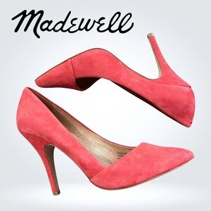 Madewell The Mira Pink Leather Suede Stiletto High Heels Size 6